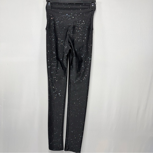 High Waist Metallic Splatter Star Emily Hsu Designs Black Leggings XS - Picture 3 of 8